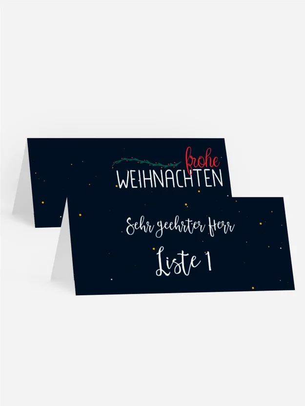Weihnachtstischkarte O du fröhliche...