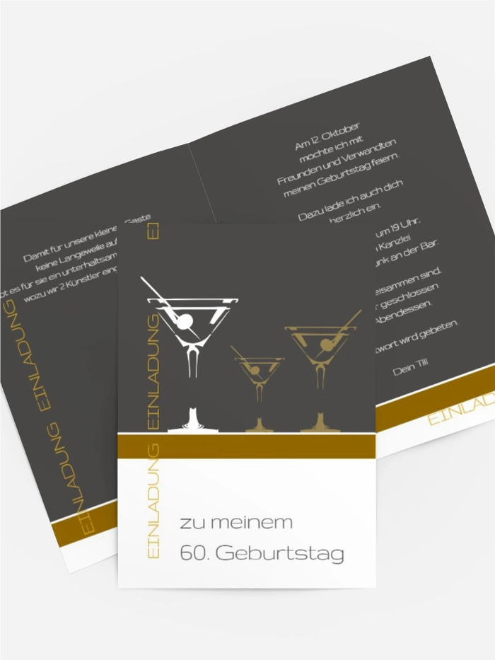 Geburtstagseinladungskarte Martini