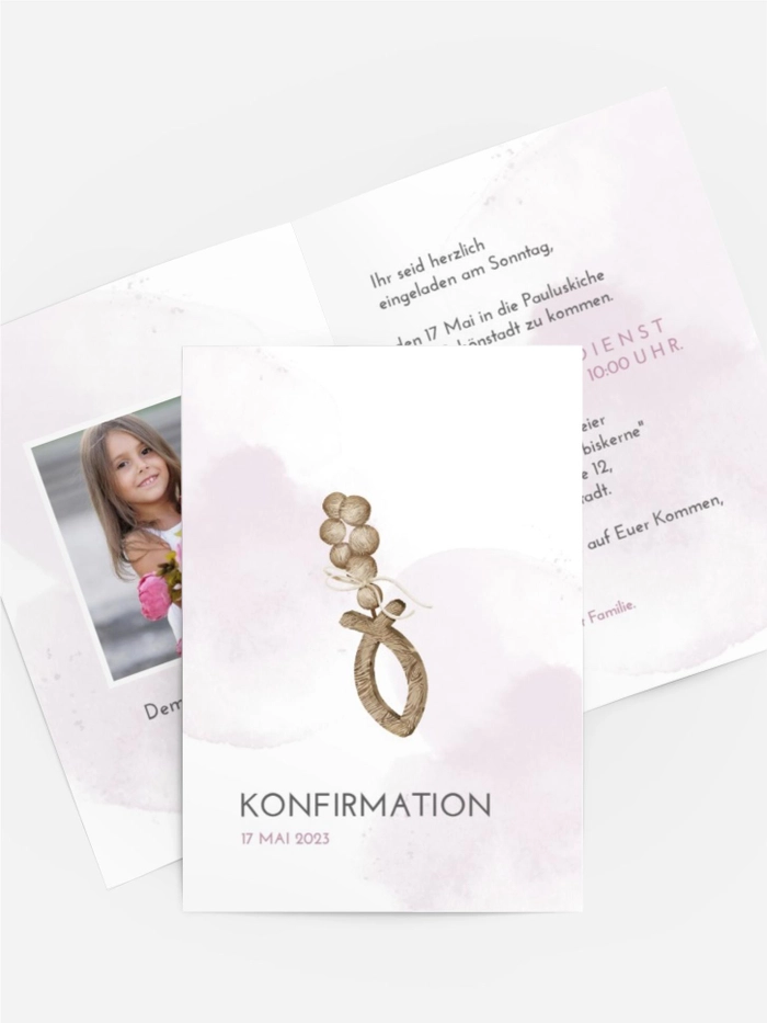 Einladungskarte Konfirmation Weiße Tauben Einladungskarte Konfirmation Weiße Tauben