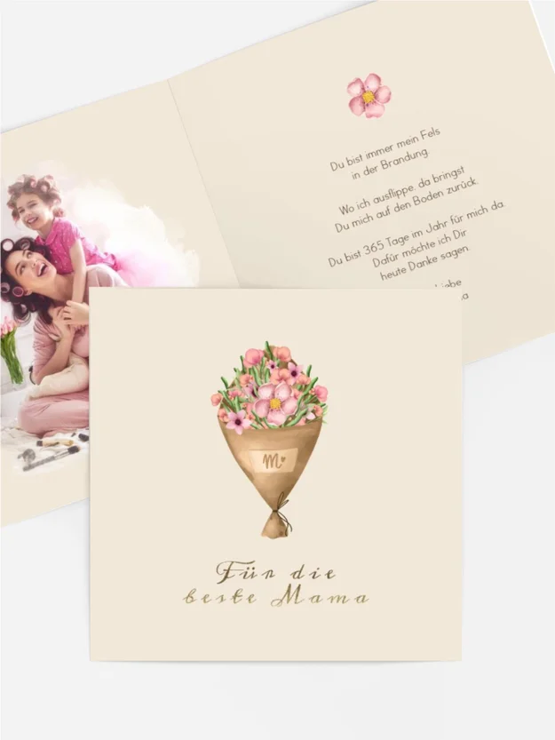 Grußkarte zum Muttertag Blumenarrangement Grußkarte zum Muttertag Blumenarrangement