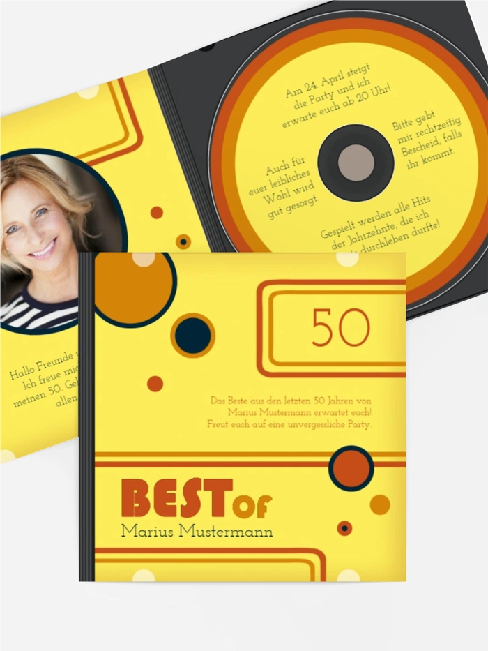 Geburtstagseinladung Best Of CD Foto 50 Geburtstagseinladung Best Of CD Foto 50