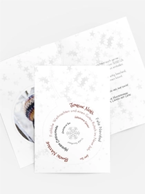 Weihnachtseinladung Privat Schriftkugel