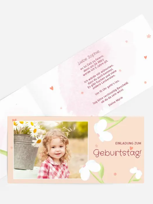 Geburtstagseinladung Blümchen