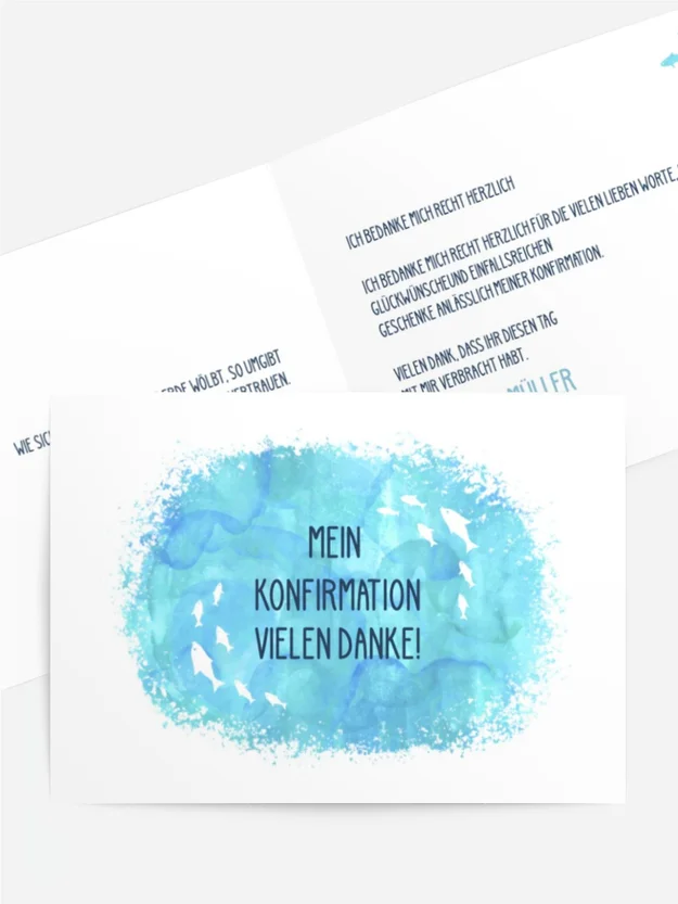 Dankeskarte Konfirmation Blaue Lagune
