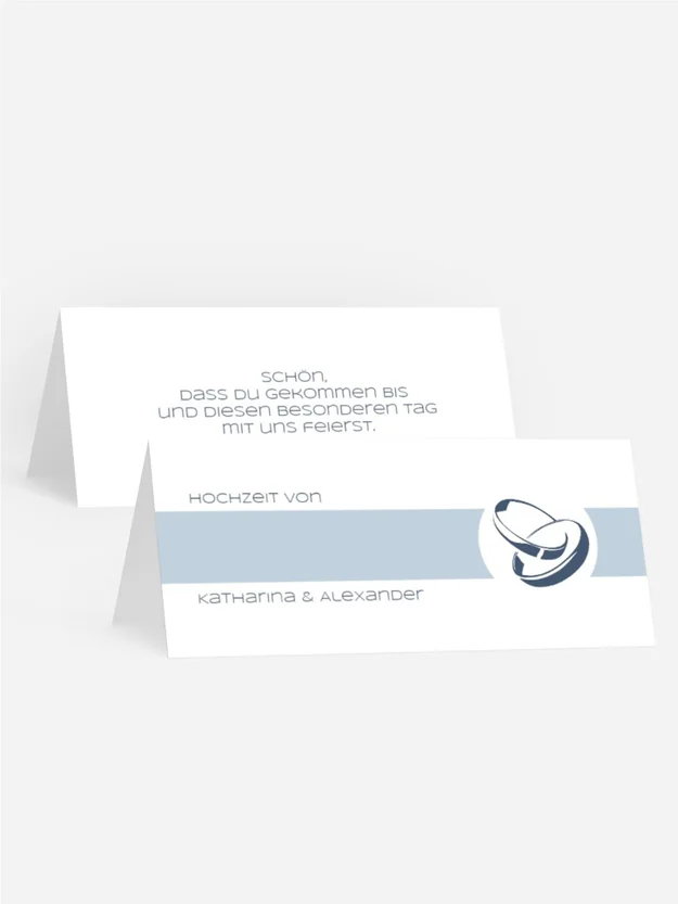 Tischkarte Hochzeit Ringeband