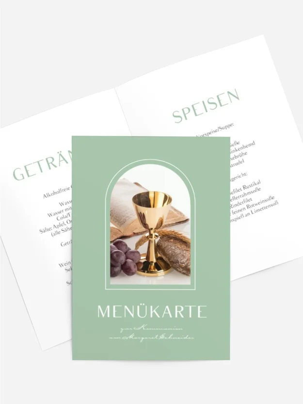 Menükarte Kommunion Reines Bild