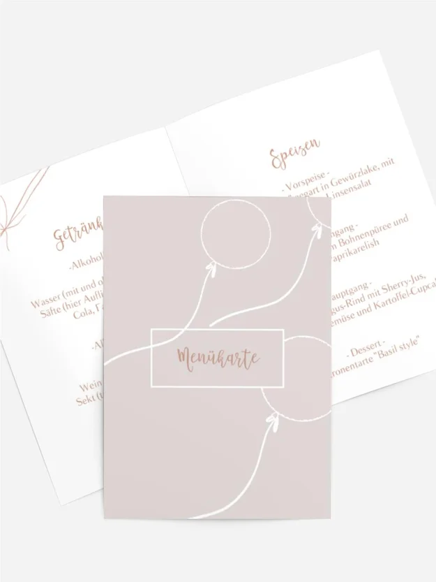 Menükarte Geburtstag Linienballon