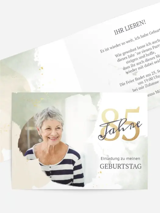 Geburtstagseinladung Goldener Hauch
