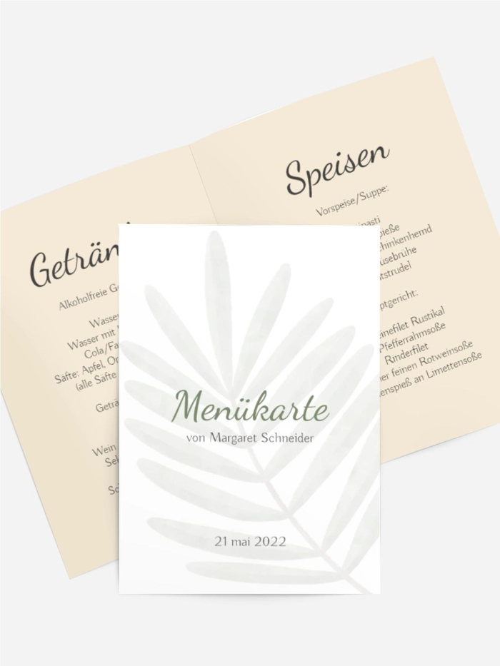 Menükarte Kommunion  Blumen meiner Seele