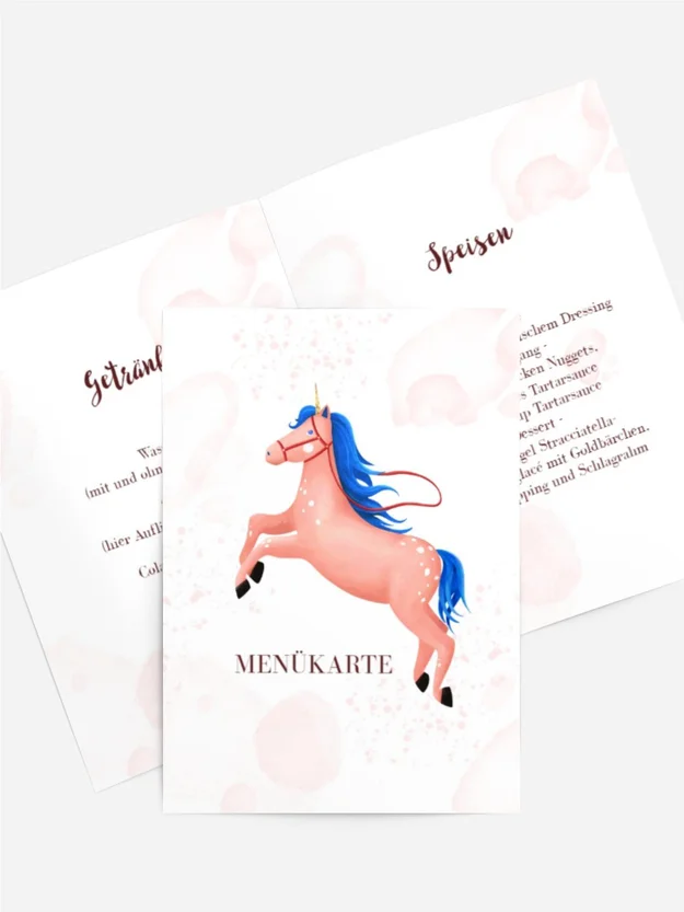 Menükarte Geburtstag im Galopp