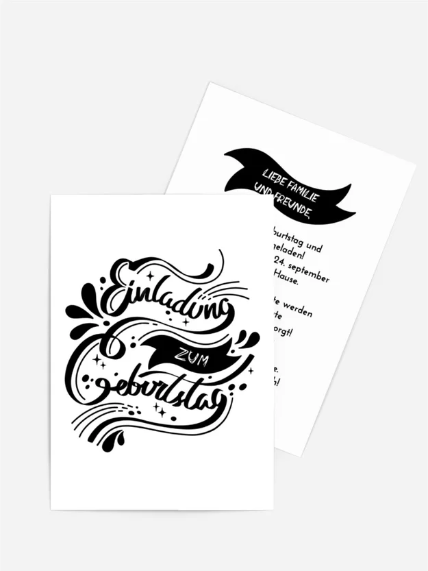 Geburtstagseinladung Stilvolle Schriftart