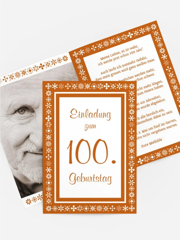 Geburtstagseinladung florale Elemente 100 Foto