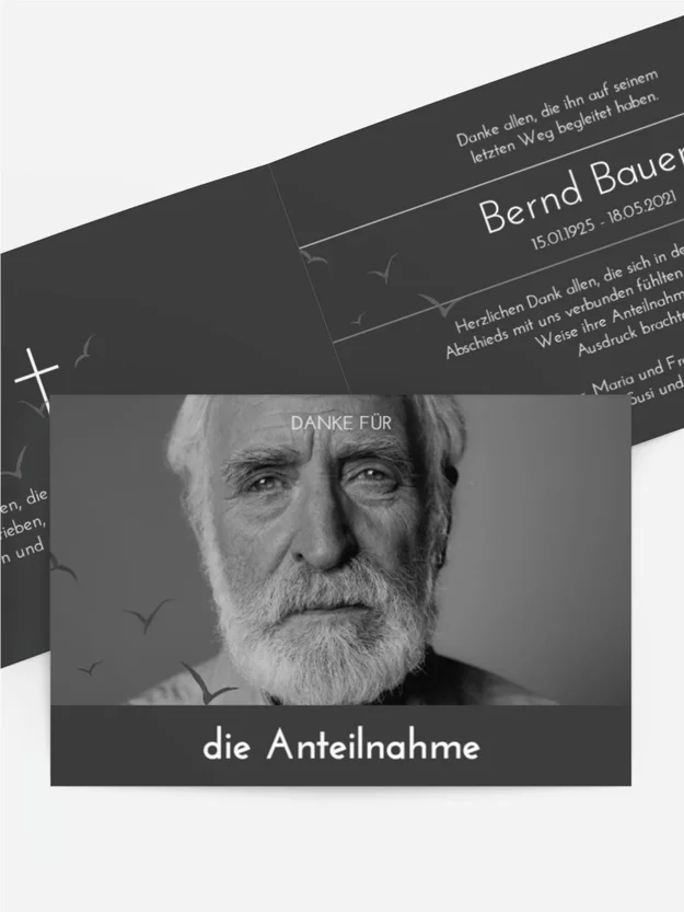 Trauerdanksagung Letztes Foto zum Erinnern