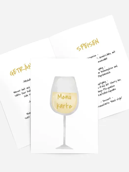 Menükarte Geburtstag Junger Wein