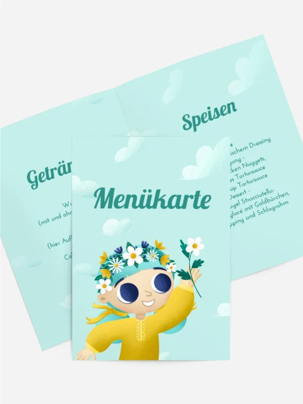 Menükarte Geburtstag Glückwunschblume