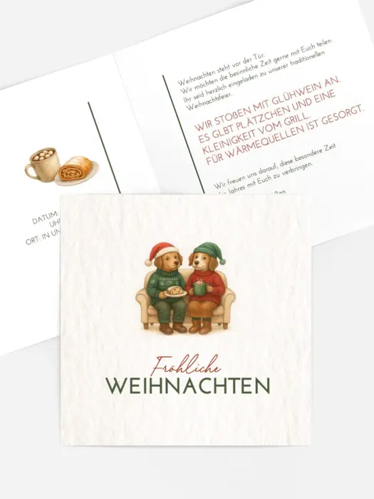 Einladung Weihnachten Tee für Hunde