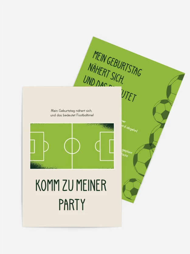 Geburtstagseinladung Fußballplatz