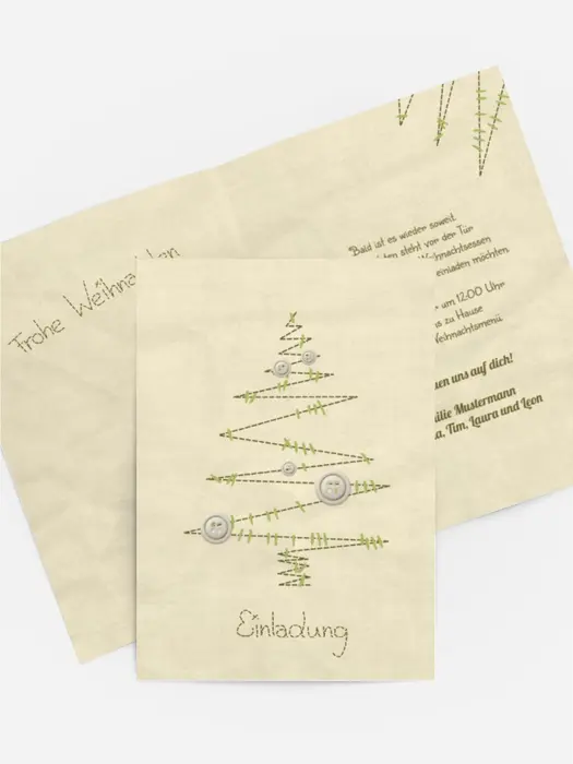 Einladung Weihnachten Privat Nahtbaum