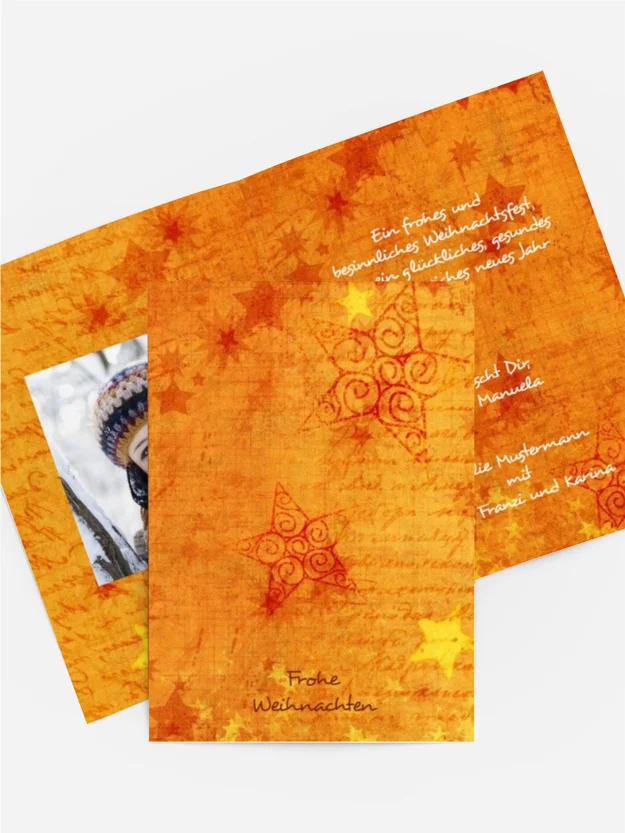 Weihnachts Grußkarte privat Sternengrund