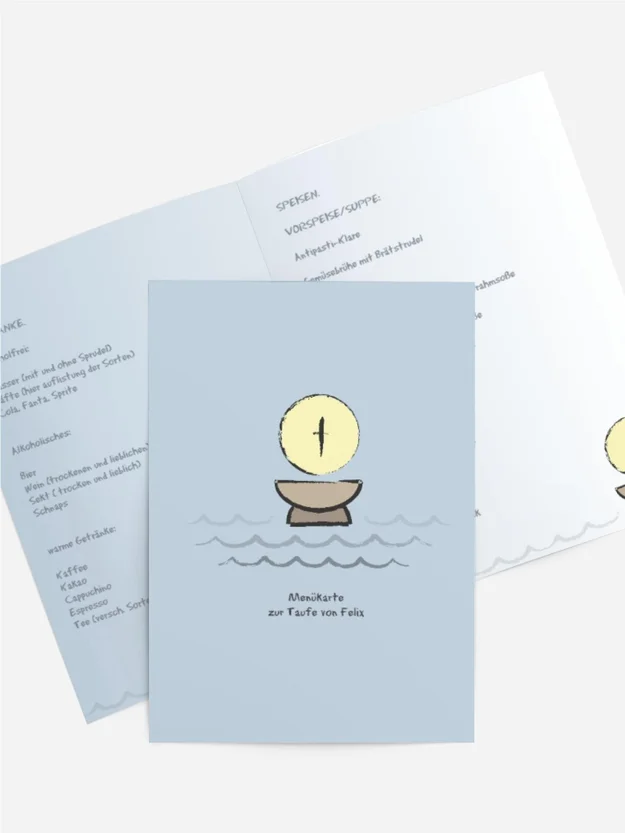 Menükarte Taufe Taufbecken