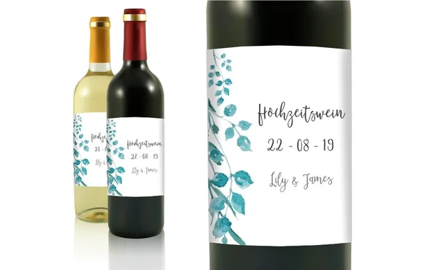 Hochzeit Flaschenetiketten Zarter Regen