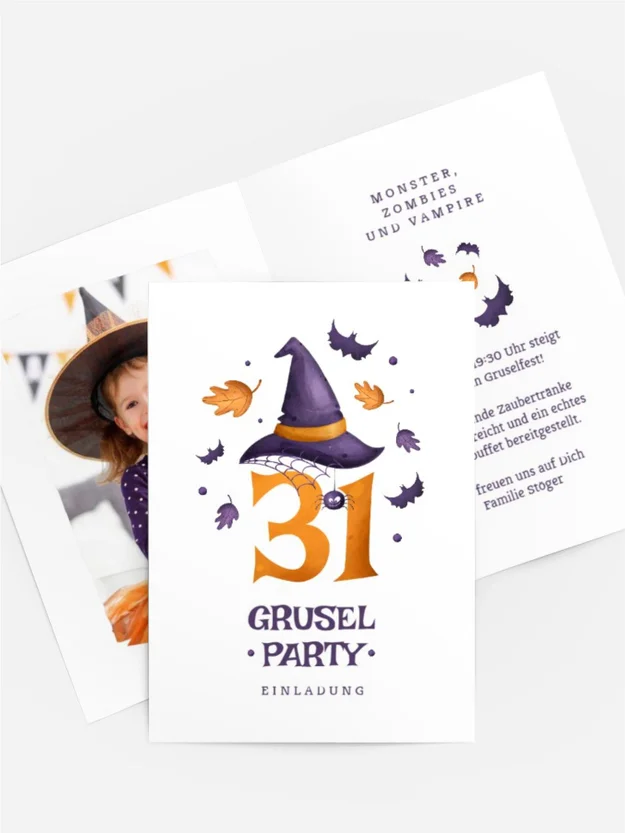 Halloween Einladung Tarnkappe