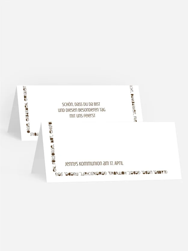 Tischkarte Kommunion Spruchkreis Tischkarte Kommunion Spruchkreis