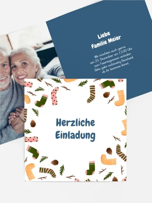 Fotoeinladung Weihnachten Ein warmes Geschenk