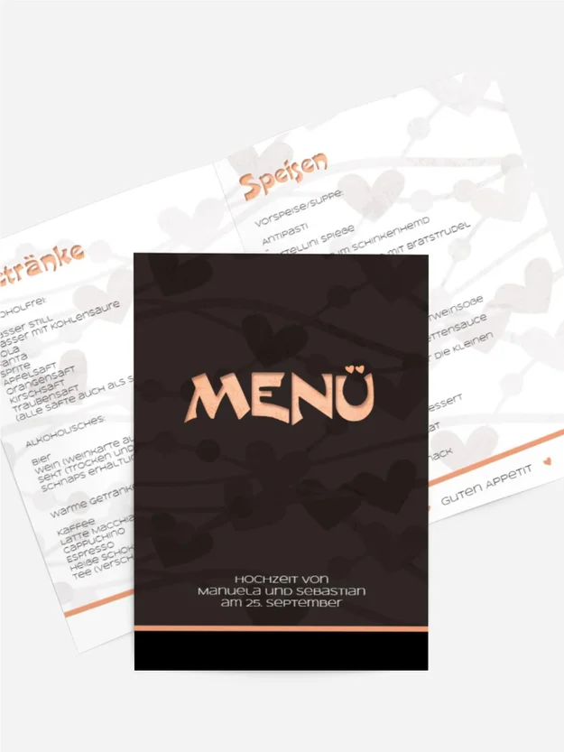 Menükarte wilde Herzen