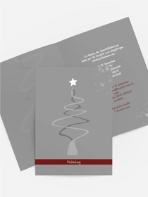 Weihnachtseinladung Geschäft Schnörkelbaum