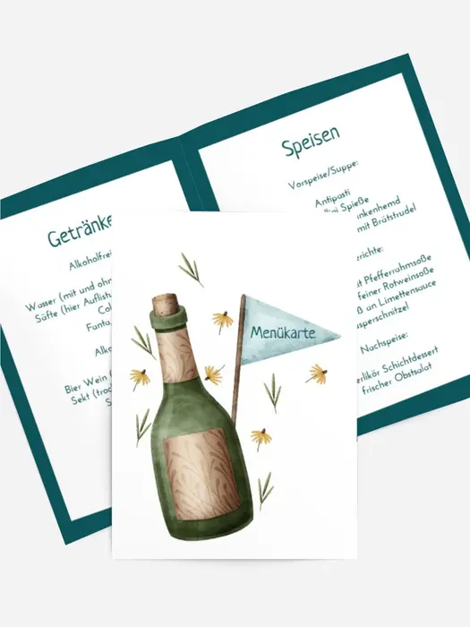 Menükarte Geburtstag Schöner Blumenstrauß