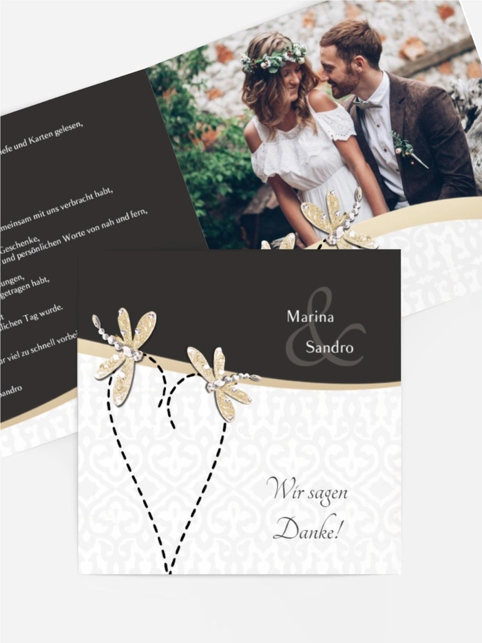 Dankeskarte Hochzeit "Unzertrennlich" Dankeskarte Hochzeit "Unzertrennlich"