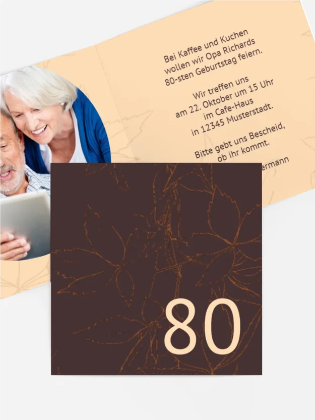 Geburtstagseinladung Herbst 80 Foto