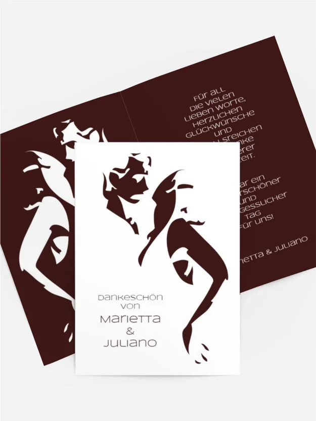 Dankeskarte Hochzeit "Tango"
