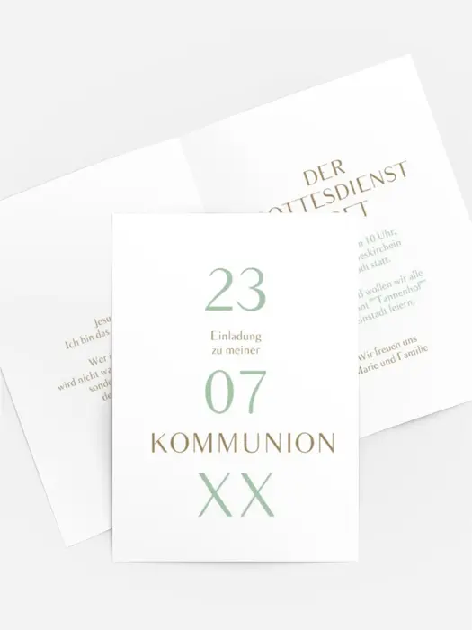 Einladungskarte Kommunion Heilige Seele