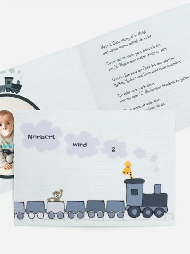 Einladungskarte Geburtstag Zoozug Foto Einladungskarte Geburtstag Zoozug Foto