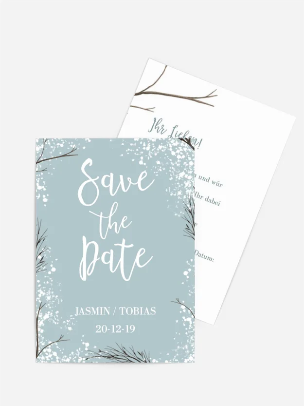Save the Date Schneeflocken Save the Date Schneeflocken