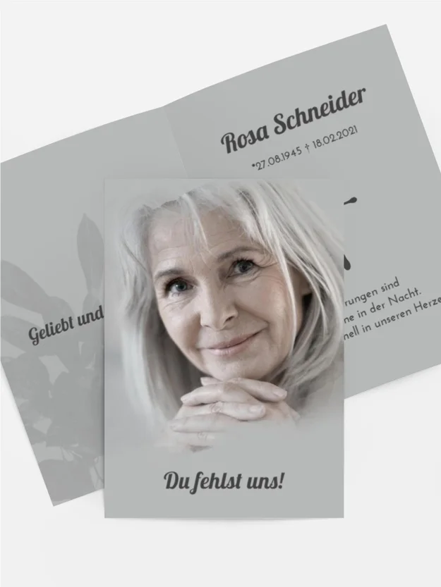 Sterbebildkarte Fotospeicher