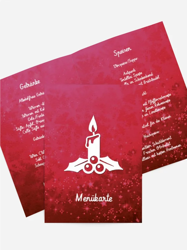 Menükarte Weihnachten Advent