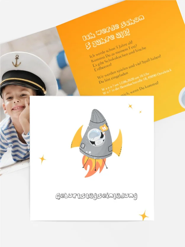 Geburtstagseinladung  Bis zu den Sternen