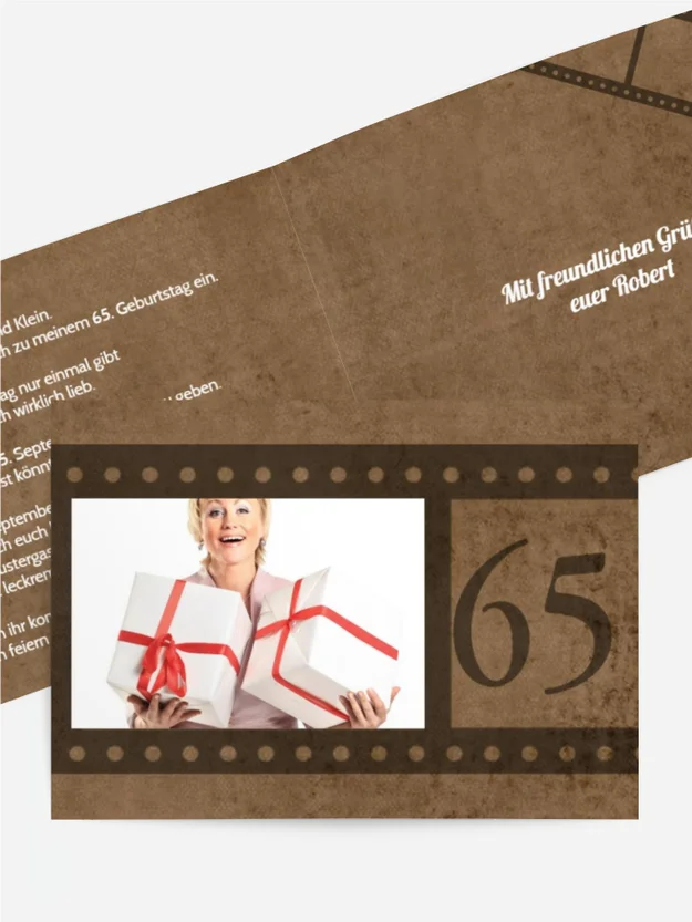 Geburtstagseinladung Retrofilm 65 Foto