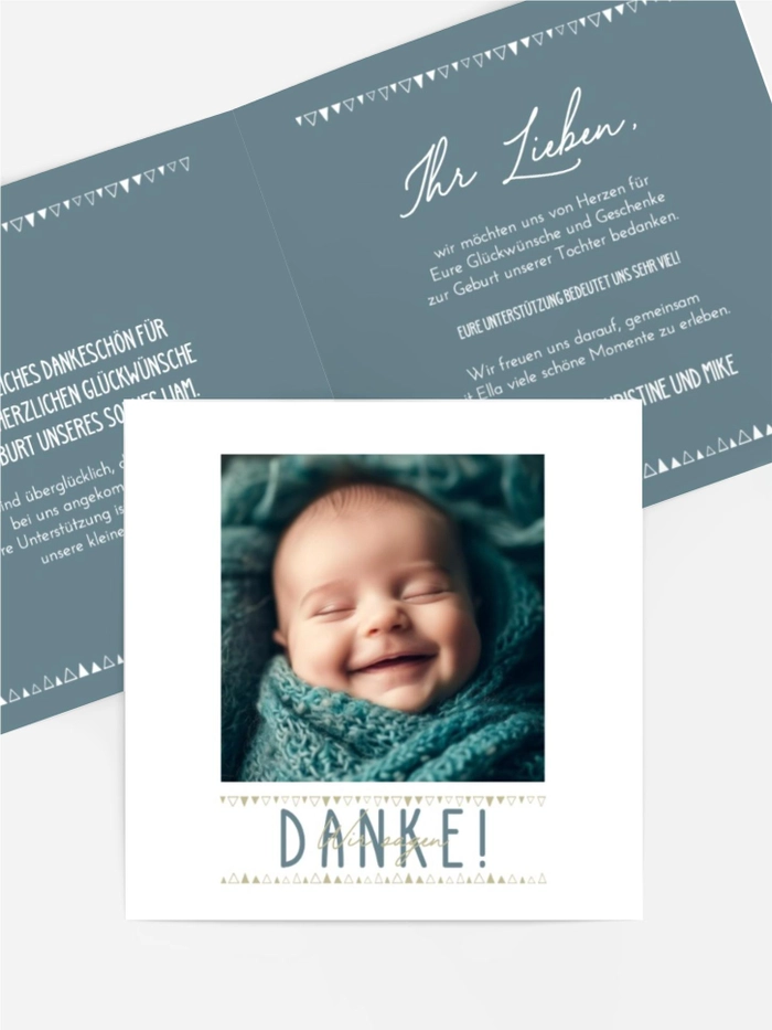 Baby Dankeskarte Neues Lächeln Baby Dankeskarte Neues Lächeln