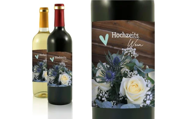 Hochzeit Flaschenetiketten Hochzeitsstrauß