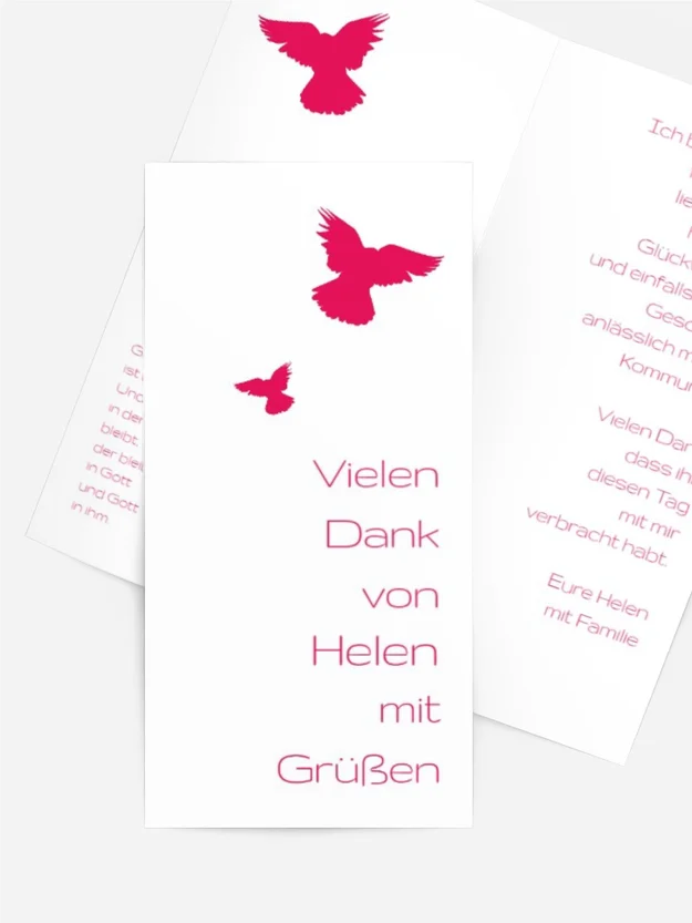 Kommunion Dankeskarte Taube