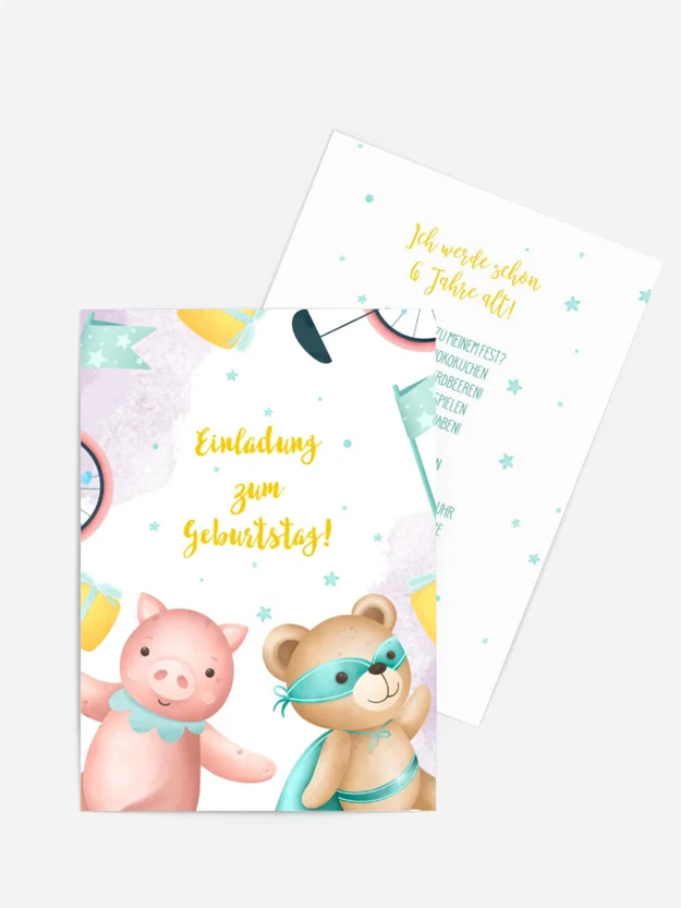Geburtstagseinladung Tierische Feier