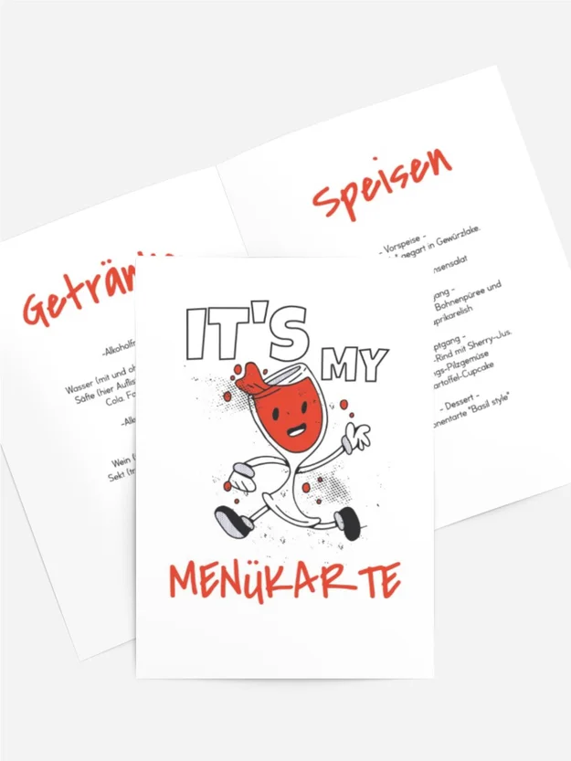 Menükarte Geburtstag Betrunken glas
