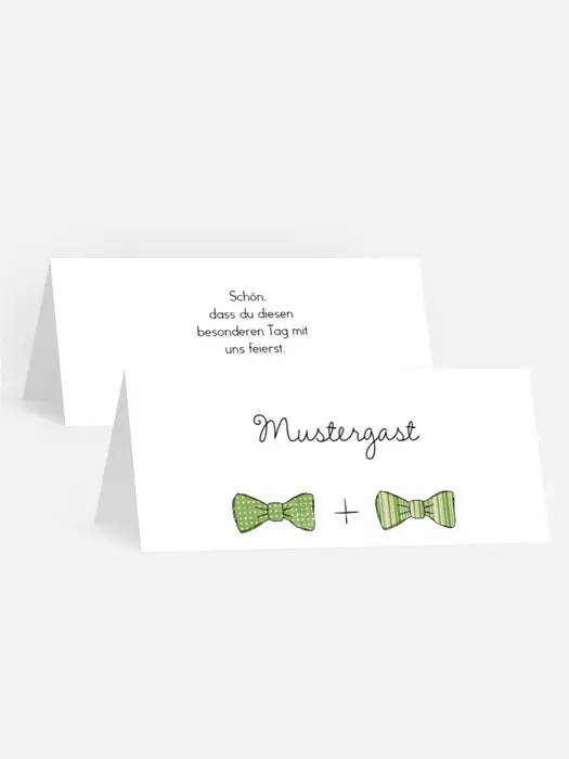 Tischkarte zur Hochzeit Fliegen