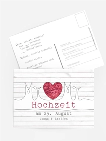 Antwortarte zur Hochzeit Mr+Mr