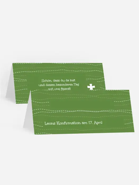 Tischkarte Konfirmation Wellen Kreuz Tischkarte Konfirmation Wellen Kreuz