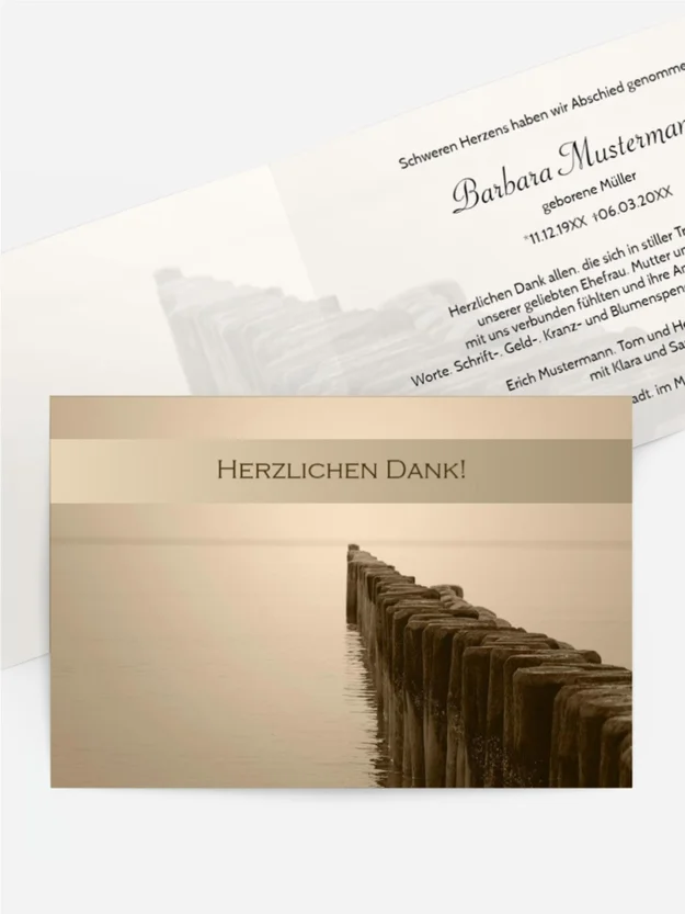 Trauerdanksagung Steg quer